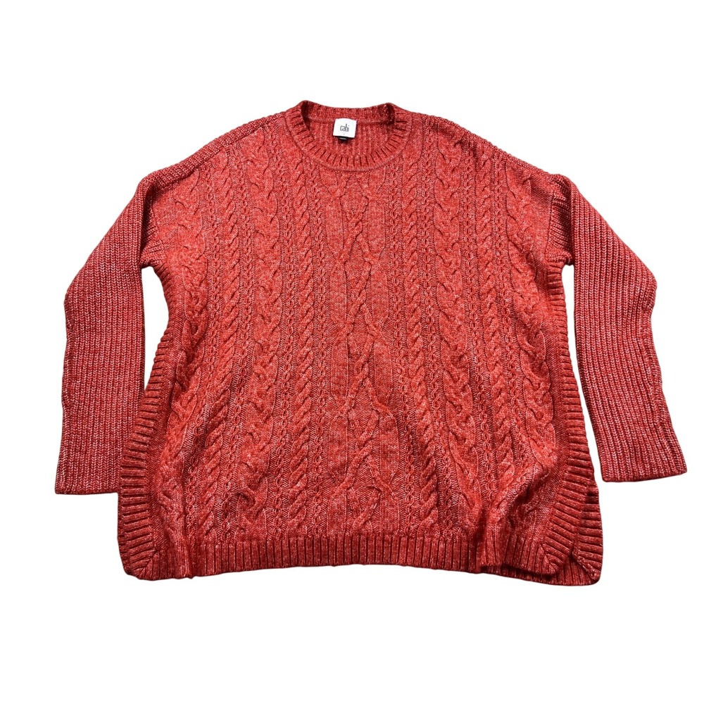Cabi Coral Cable Knit Sweater Womens Chunky Textured Pullover